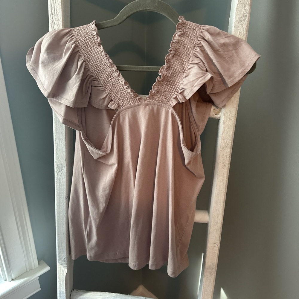 Wishlist Pink Ruffled Blouse - Picture 2 of 2